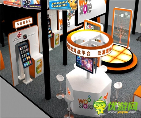 聯(lián)通沃商店2014CJ展臺首爆 游戲手柄形超炫舞臺