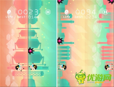 跑酷游戲《奔跑機器人》2個關(guān)卡同時玩