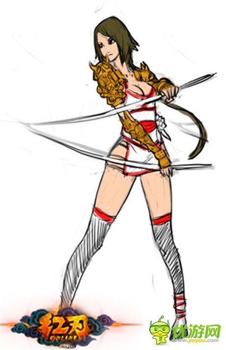 純白斗衣冷艷封魔《紅刃OL》忍女形象定音