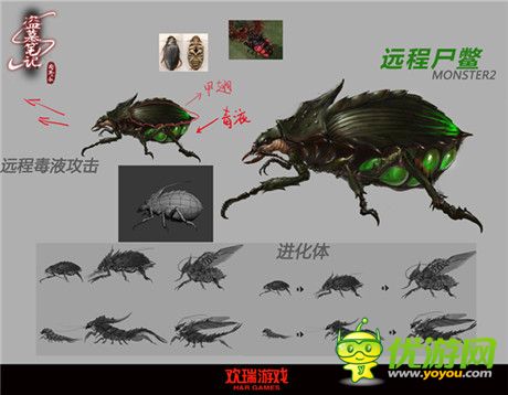 歡瑞游戲《盜墓筆記S》尸鱉怪物設(shè)計(jì)圖曝光