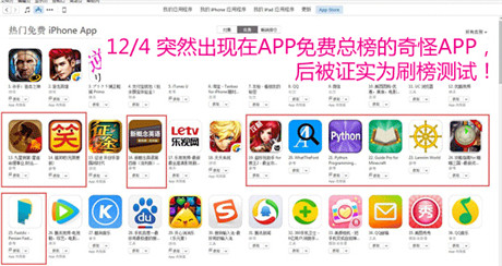 10萬下載量刷入iOS免費(fèi)TOP10 APP被蘋果處罰降權(quán)!