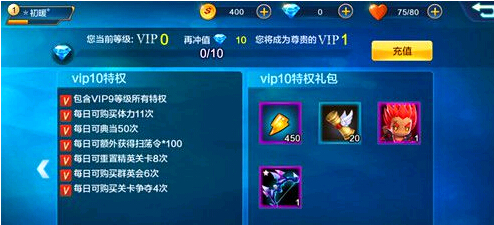 潮爆三國vip10等級和特權價格詳解