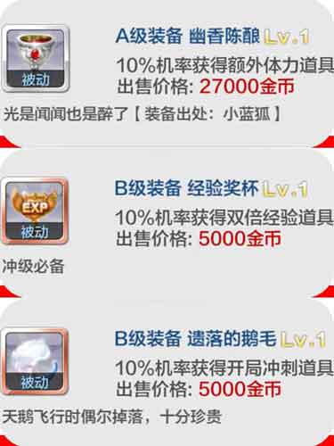 天天風(fēng)之旅被動類裝備大全